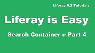 Liferay Tutorial 38  Search Container in Liferay Part 4 [upl. by Mientao]