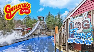 Log Flume at Gullivers Land Milton Keynes 4K [upl. by Law]