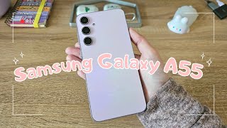 Samsung Galaxy A55 5G Awesome Lilac 🩷 Unboxing Aesthetic  Genshin Impact [upl. by Aeslehs5]