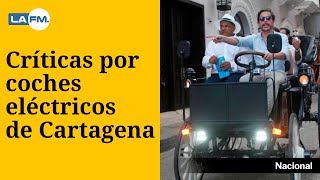 En Cartagena causaron polémica los coches eléctricos impulsados por Alejandro Riaño [upl. by Anipsed]