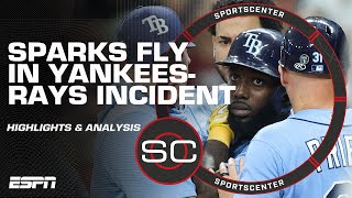 BENCHES CLEAR in YankeesRays as tensions rise in Tampa Bay  SportsCenter [upl. by Lamahj]