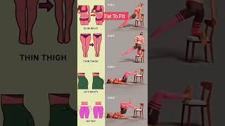 Full Body Weightloss Easy Workout 😱 With Chair Support Fat To Fit shortsfitnessgoals weightloss [upl. by Roseline819]