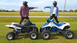 Yamaha Banshee vs Suzuki Quadracer INSANE RACE YOU NEED TO SEE [upl. by Kendyl]