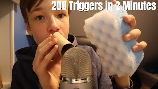 ASMR 200 Triggers In 2 Minutes [upl. by Yeclehc]