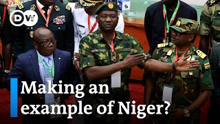 ECOWAS leaders finalize plan for potential military intervention in Niger  DW News [upl. by Ainar]