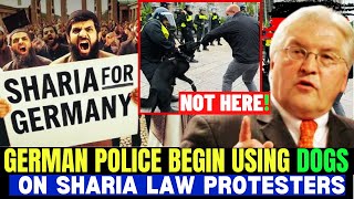 SHOCKING German Police Using DOGS on Sharia Law Protestors [upl. by Aihsein850]