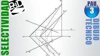 PAU 003 Diédrico paralelismo e intersección Dibujo Técnico Selectividad  Andalucía2010 [upl. by Scott]