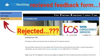 Feedback form in TCS  rejection in TCS  Offer letter from TCS  TCS  feedback form [upl. by Ainsworth]