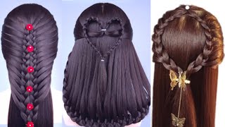 Easy Braid Hairstyle amp Heart Hairstyle For Beginners Braid Waterfall Hairstyle [upl. by Buyer436]