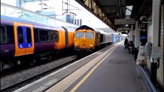 GBRf 66309 passes through Milton Keynes Central working an Intermodal 231024 [upl. by Mirth465]