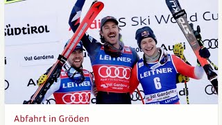 Ski Alpin Mens shortened Downhill Gröden Top 3 Highlights 2023 [upl. by Welsh467]