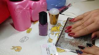 Blossom Nailcouture Channel How to use Golden Big Sticky Jelly Stamper und Stampinglack Lilac [upl. by Ethben300]