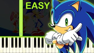 GOTTA GO FAST  SONIC X  EASY Piano Tutorial [upl. by Emylee]