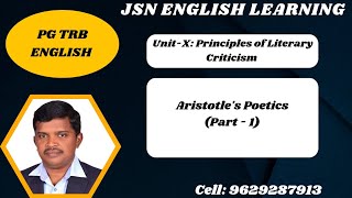 Aristotles Poetics Part  1 jsnenglishlearning [upl. by Manaker]