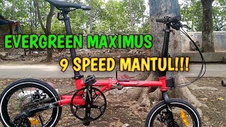 SEPEDA LIPAT EVERGREEN MAXIMUS16quot 9 SPEED [upl. by Bridgid381]