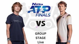 Andrey Rublev vs Alexander Zverev  Nitto ATP Finals 2023 Group Stage Game Live Today [upl. by Desdamona]