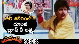 Bruce Lee Soul Enters Into Alis Body  Yamaleela Telugu Movie  Ali  Indraja  Bramhanandam [upl. by Hjerpe658]