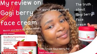 GOJI BERRY FACE CREAM REVIEW BENEFIT OF THIS CREAM THE RIGHT APPLICATION METHOD  GLOW ON A BUDGET [upl. by Longwood558]