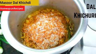 Masoor Dal Khichdi Recipe  Bengali style Dal Khichuri How To Cook Khichdi Masoor Dal Rice Khichdi [upl. by Leno]