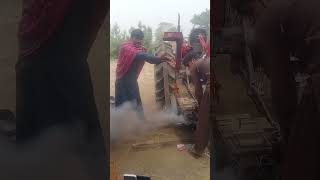 Experiment Start Diesel Engine with Tractor And help Of Beltyoutubeshorts automobile funny [upl. by Avlasor425]