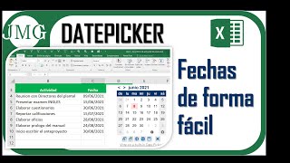 DATEPICKER COMPLEMENTO DE EXCEL PARA COLOCAR FECHAS SIN NECESIDAD DE ESCRIBIRLA AHORRE TIEMPO [upl. by Acina]