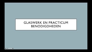 Glaswerk en Practicum Benodigdheden [upl. by Tound]