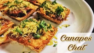 Vegetable Canapes Chat Recipe  वेजिटेबल केनोपी चाट  Easy quick bite snack recipe [upl. by Juanita942]