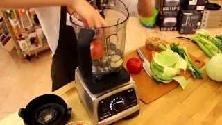 New Generation Vitamix Raw Vegan Soup  Cucina Moderna [upl. by Ellekcim]