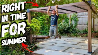 DIY Backyard Makeover Building a Concrete Patio with Pergola [upl. by Ching]