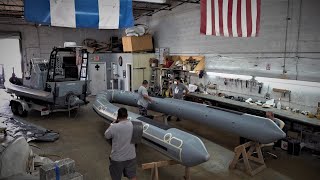 Military Rib Boat Retube Of a 730 Willard  How to Build Tube Special [upl. by Honig]