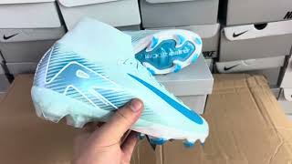 Nike Air Zoom Mercurial Superfly 10 Elite FG Firm Ground Soccer Cleats  JadeWhiteBlue [upl. by Daenis548]