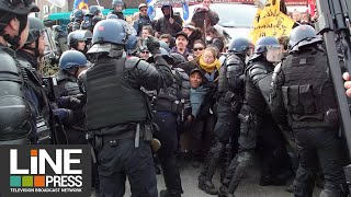 Emmanuel Macron fraichement reçu dans les HautesAlpes  SavinesleLac 05  France 30 mars 2023 [upl. by Tearle]