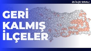 En Az Gelişmiş 25 İlçe ve Politik Tercihleri  Gelişmişlik Skoruna Göre Sıralı [upl. by Ardnad463]