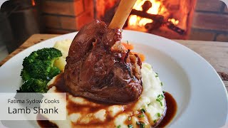 Lamb Shank with buttery fluffy mashed potatoes veggies and silky smooth gravy [upl. by Bledsoe]