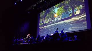 Back to the Future in concert Roads scene with orchestra [upl. by Alleacim]