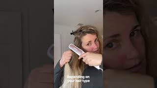 How to defrizz hair how to straighten hair with Conair Double Ceramic Heated Straightening Brush [upl. by Khalil]