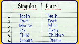 Singular and Plural nouns in English Grammar Singular and plural words 30  20 Singular and plural [upl. by Eicnan]