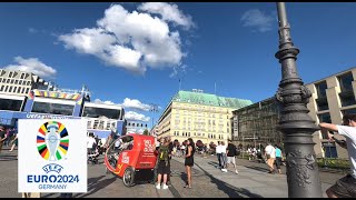 4K Walking Video  EuroCup 2024 Berlin  Fanmile Brandenburger Gate Germany ASMR NonStop [upl. by Okiron]