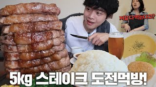 일본에서도 3명밖에 성공 못한 도전먹방 총 5kg 스테이크 정식 도전먹방🔥 [upl. by Frederik]