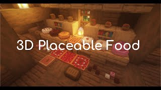 3D Placeable Food mod in Minecraft [upl. by Artened]