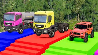 TRANSPORTING PIXAR CARS amp FRUITS WITH COLORED amp JOHN DEERE vs CLAAS vs TRACTORS  BeamNGdrive [upl. by Novyart]