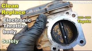 Cleaning an ELECTRONIC Throttle Body Toyota Throttle Body CLEANING  REPLACE 2002  2008 Corolla [upl. by Normac503]