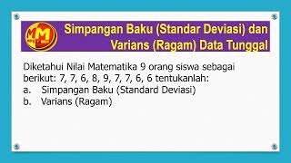 Cara Menentukan Simpangan Baku dan Varians Dari Data Tunggal [upl. by Neirod]