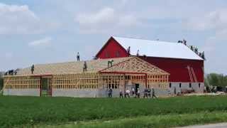 Ohio Amish Barn Raising  May 13th 2014 in 3 Minutes and 30 seconds [upl. by Elleira]