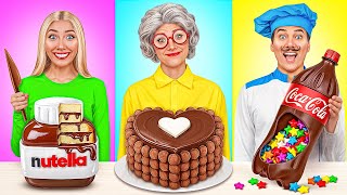 Me vs Grandma Chocolate Food Challenge  Funny Moments by Choco DO [upl. by Cherilyn]