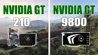 Nvidia Geforce GT 210 1GB vs Geforce GT 9800 1 GB  Gta v Benchmark  2018 HD [upl. by Ellehctim750]