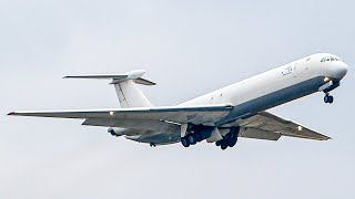 SHORT TAKEOFF  Rada Airlines Ilyushin IL62M POWERFUL Departure from Belgrade Airport  With ATC [upl. by Bethina565]