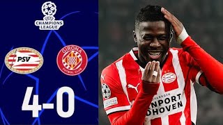 PSV vs Girona  Highlights  Champions League 2024 [upl. by Ellehcan]