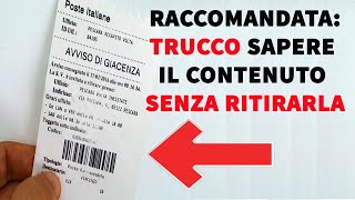 Raccomandata TRUCCO sapere il contenuto senza ritirarla [upl. by Ojok]