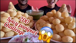 EATING 200 😱😳 SPICY 🥵 PANIPURI CHALLENGE  GOLGAPPE CHALLENGE  PUCHKA CHALLENGE MUKBANG ASMR [upl. by Duomham219]